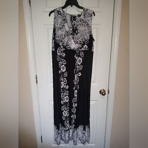 New Directions Black and White Sleeveless Long Dress/Lounge Wear Size 1X